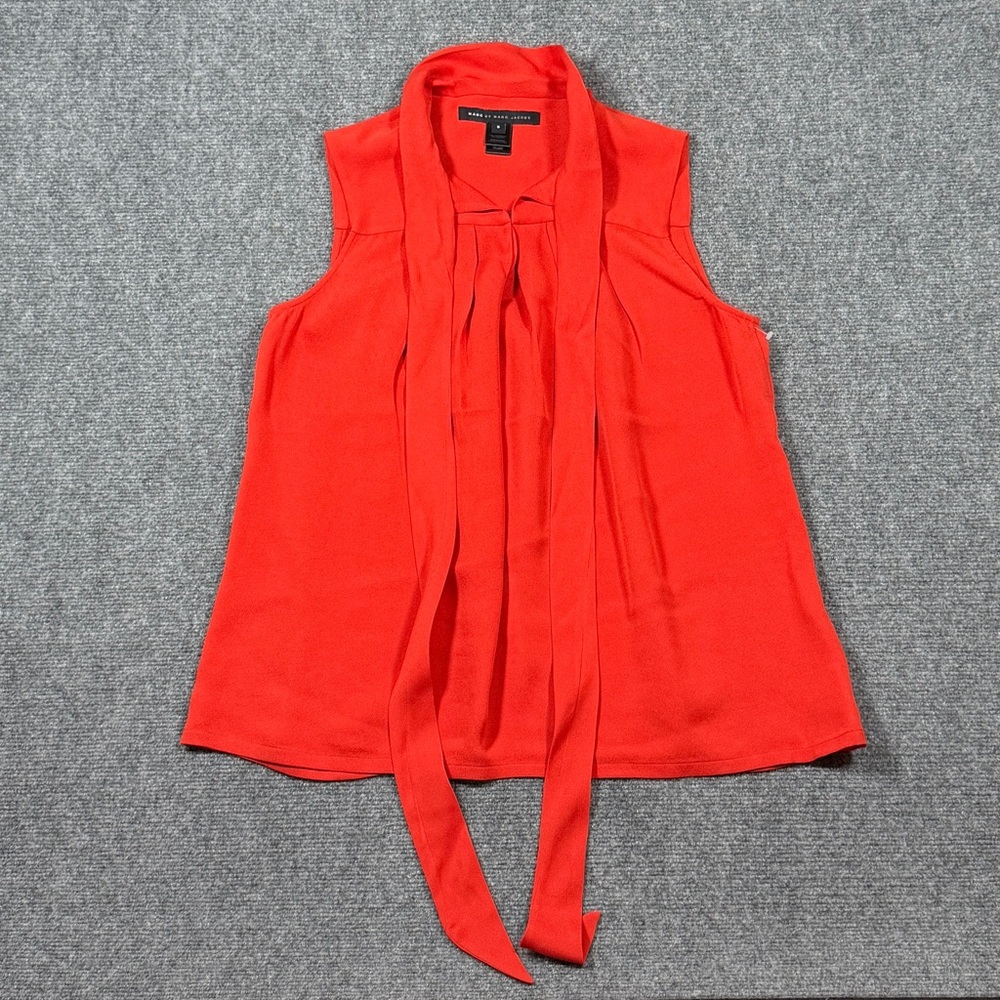 Marc by Marc Jacobs Next Tie Blouse Red Size Small